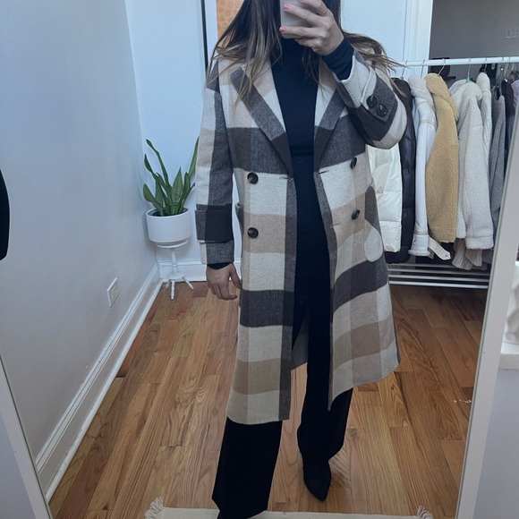 Women’s plaid check double-sided wool  coat - Picture 6 of 16